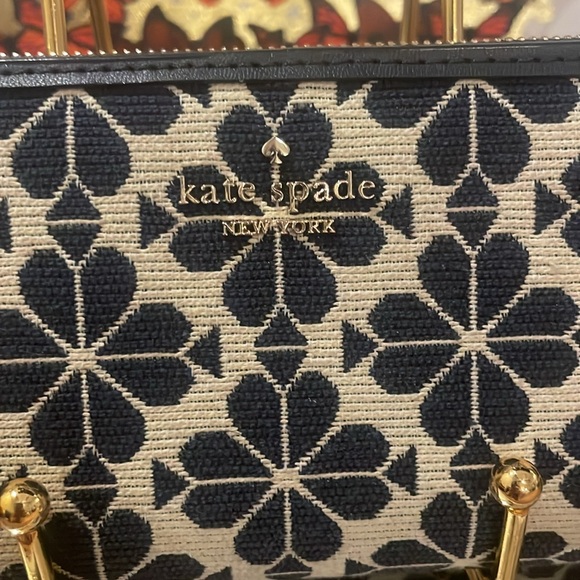 Kate Spade Flower Jacquard Wallet Blue Multi - slim - Picture 4 of 9